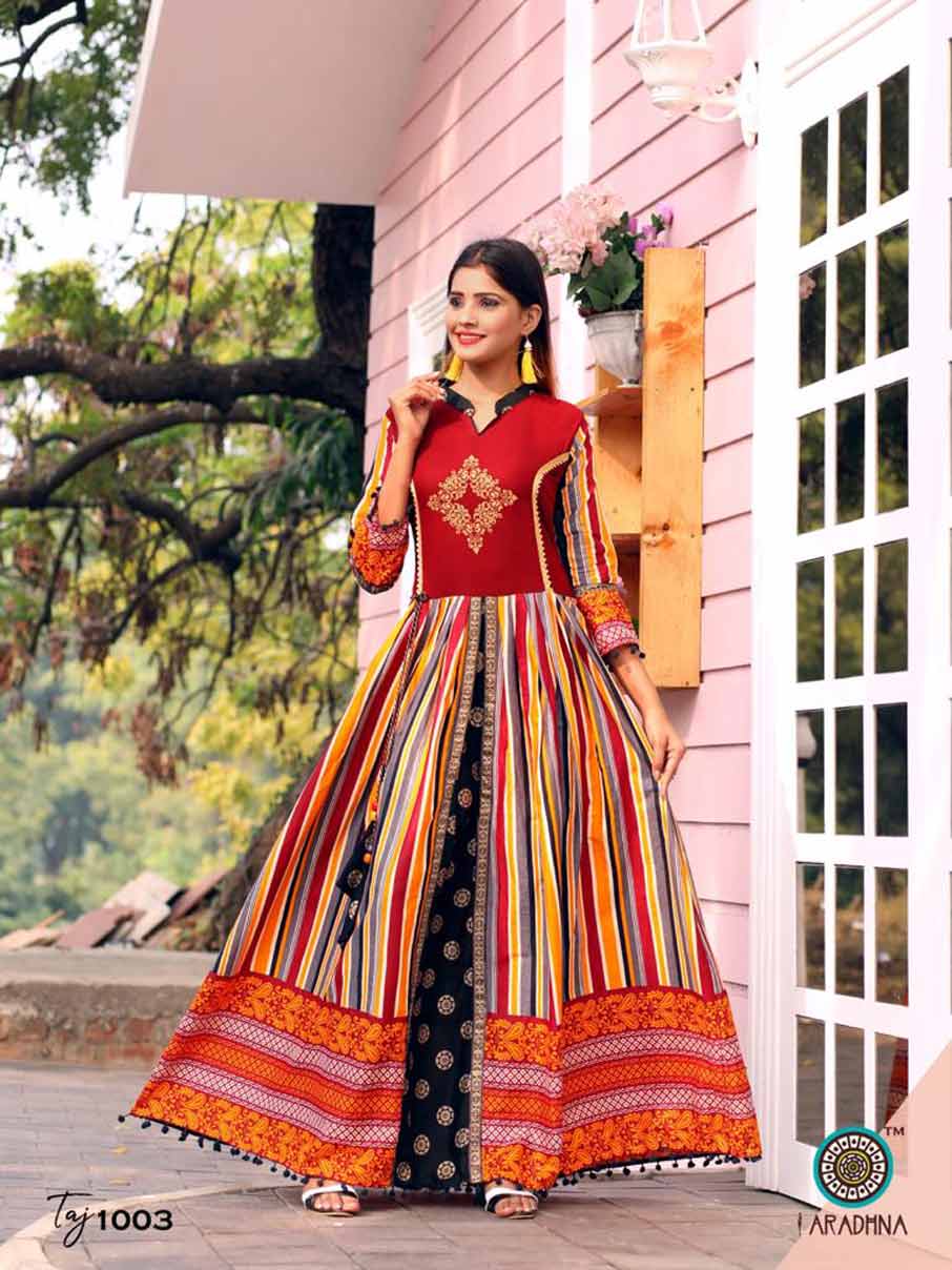 Taj Vol-2 Aradhna Printed Embroidery Kurti Manufacturer Taj Vol-2 Aradhna Printed Embroidery Kurti Manufacturer